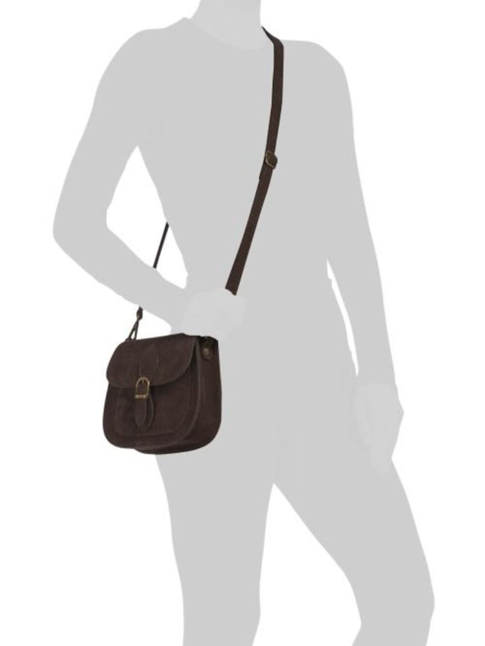 PERSAMAN NEW YORK Made In Italy Suede Crossbody Bag - Picture 4 of 4